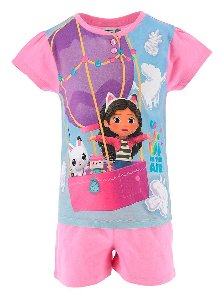 Gabby's Dollhouse Piżama "Koci Domek Gabi" w kolorze jasnoróżowym ze wzorem