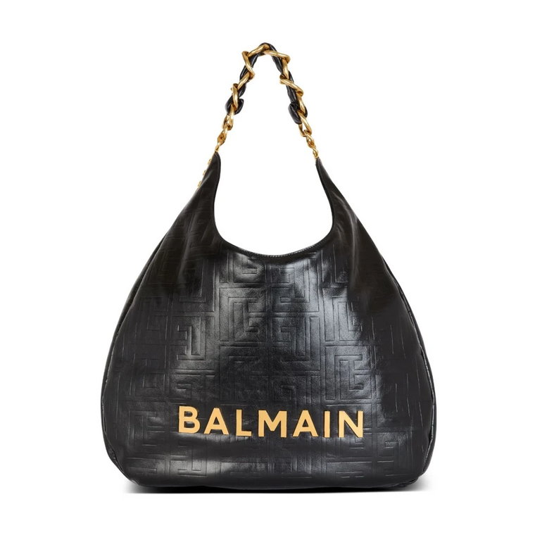 Czarna Torba Hobo Balmain