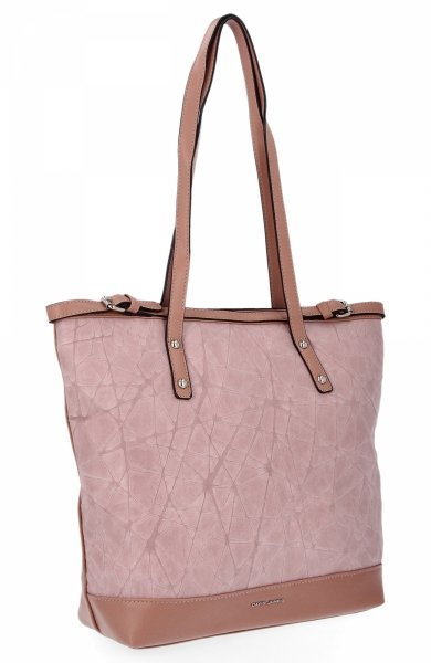 Torebka Damska Shopper Bag firmy David Jones Pudrowy Róż