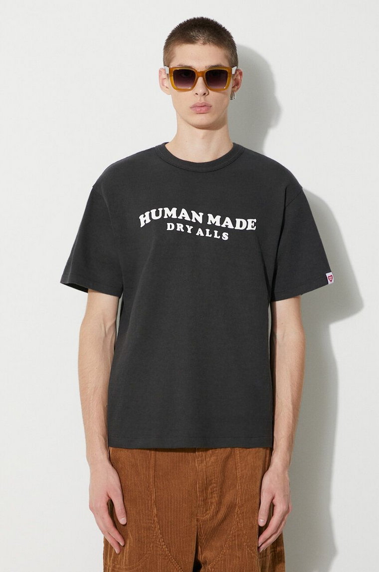 Human Made t-shirt bawełniany Graphic męski kolor czarny z nadrukiem HM26TE009