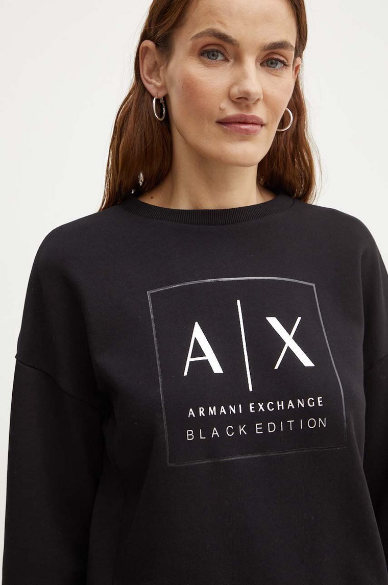 Armani Exchange bluza damska kolor czarny z nadrukiem XW000006 AF10172