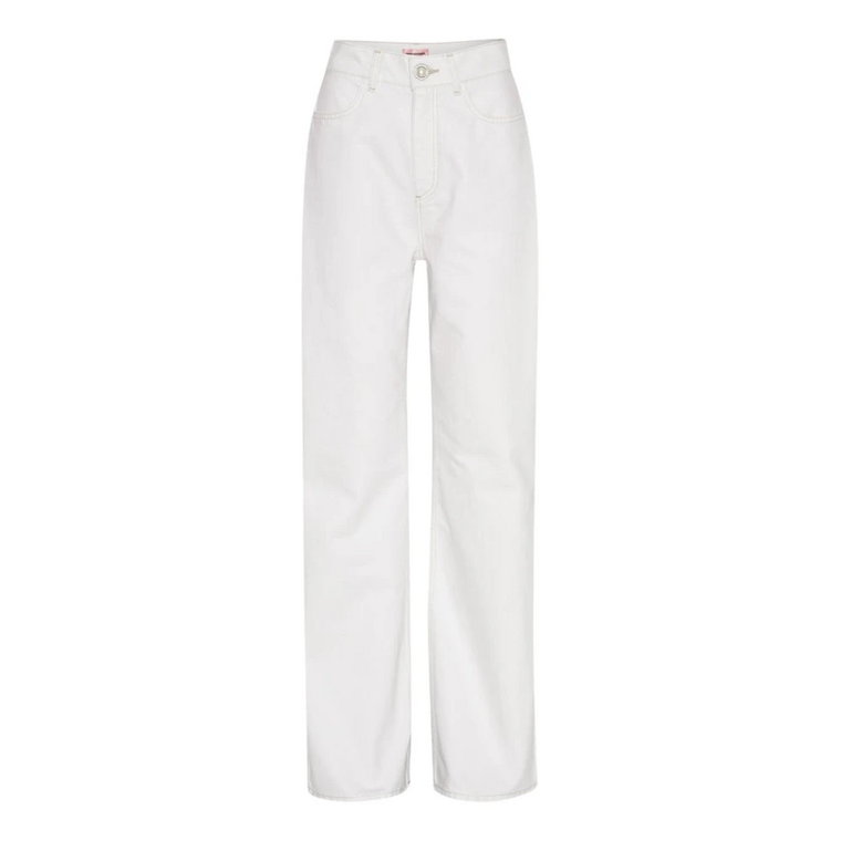 Białe Bawełniane Spodnie Proste Custommade