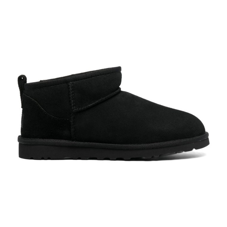 Czarne Ultra Mini Zamszowe Buty UGG