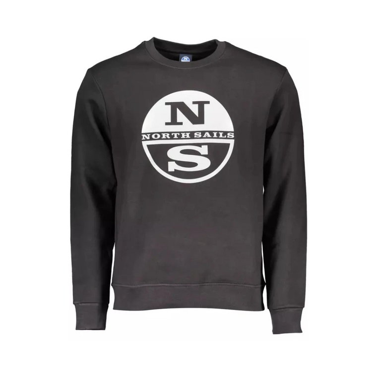 Czarny bawełniany sweter z nadrukiem logo North Sails