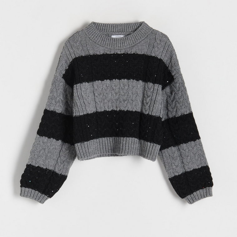 Reserved - Sweter w warkoczowy splot - wielobarwny