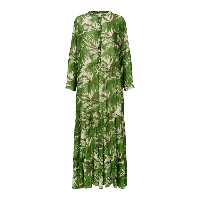 Zielona Sukienka Maxi z Falbankami Lollys Laundry