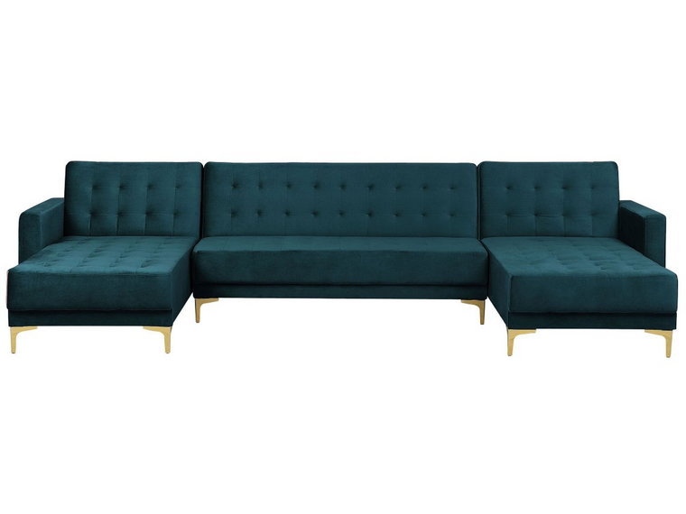 Sofa rozkładana  BELIANI Aberdeen, podkowa, szmaragdowa, 83x348x168 cm