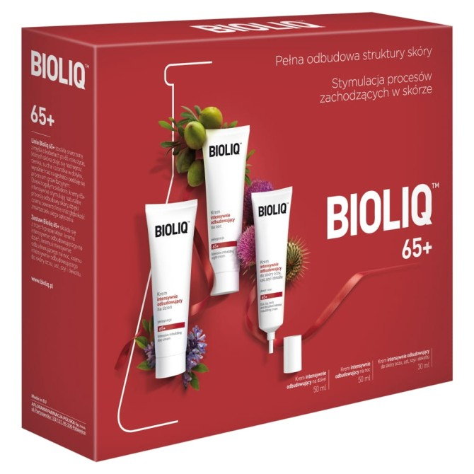 BIOLIQ 65+ zestaw krem na dzień 50ml + krem na noc 50ml + krem do oczu ust szyi i dekoltu 30ml