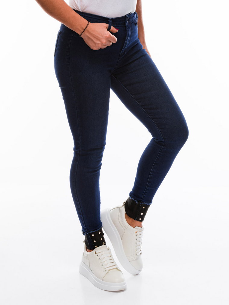 Spodnie damskie jeansowe PLR206 - granatowe