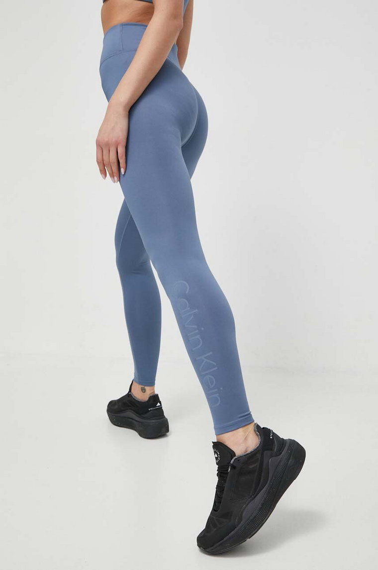 Calvin Klein Performance legginsy treningowe kolor niebieski z nadrukiem