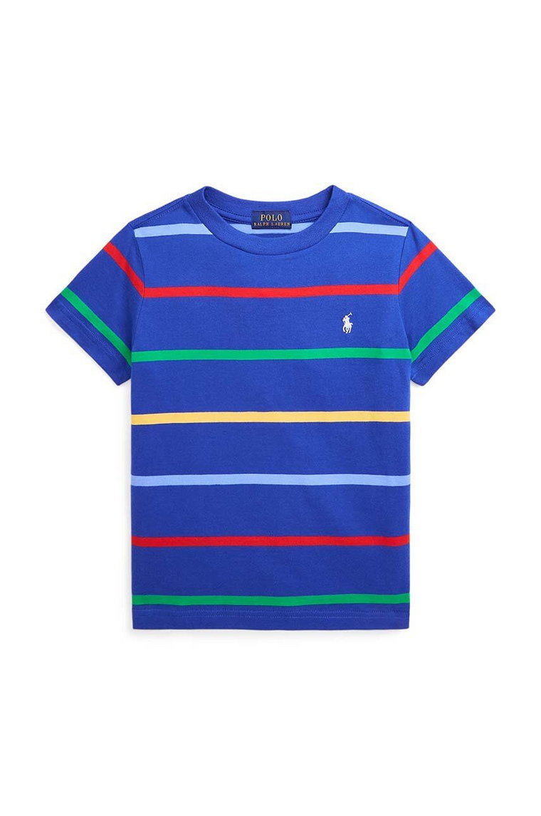 Polo Ralph Lauren t-shirt bawełniany dziecięcy kolor niebieski wzorzysty