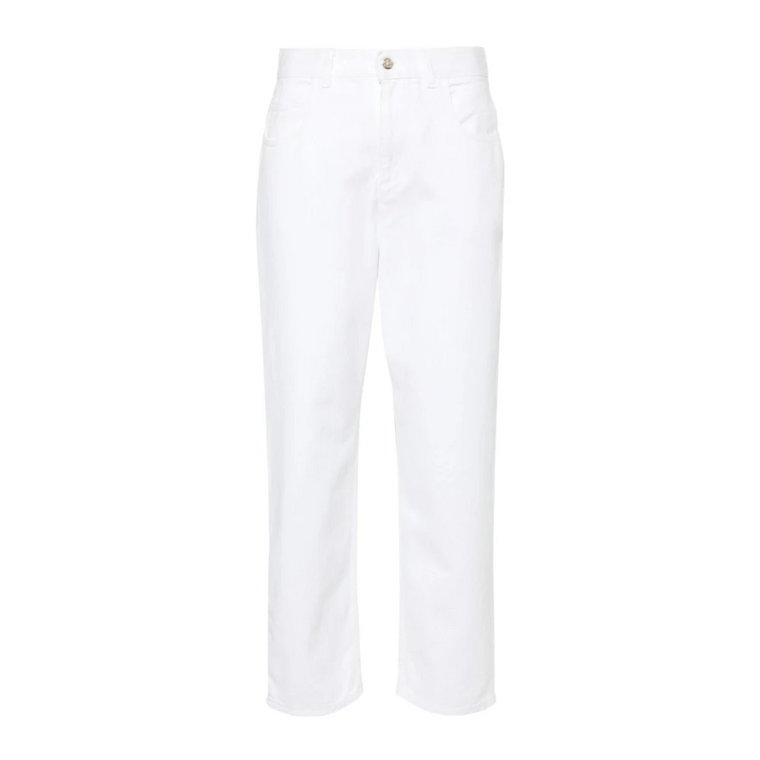 Białe Spodnie Dżinsowe z Logo Moncler