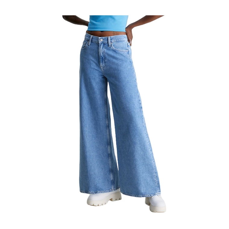 Dżinsy z szerokimi nogawkami dla kobiet Calvin Klein