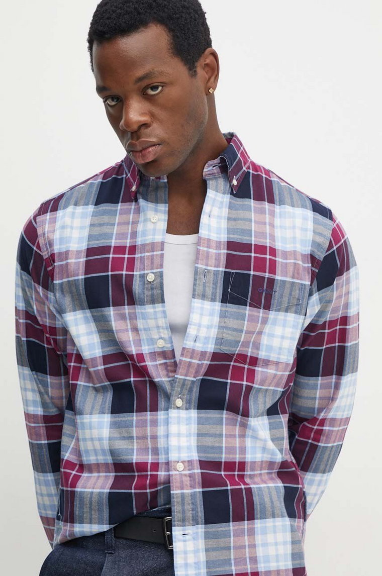 Gant koszula bawełniana męska regular z kołnierzykiem button-down 3240148