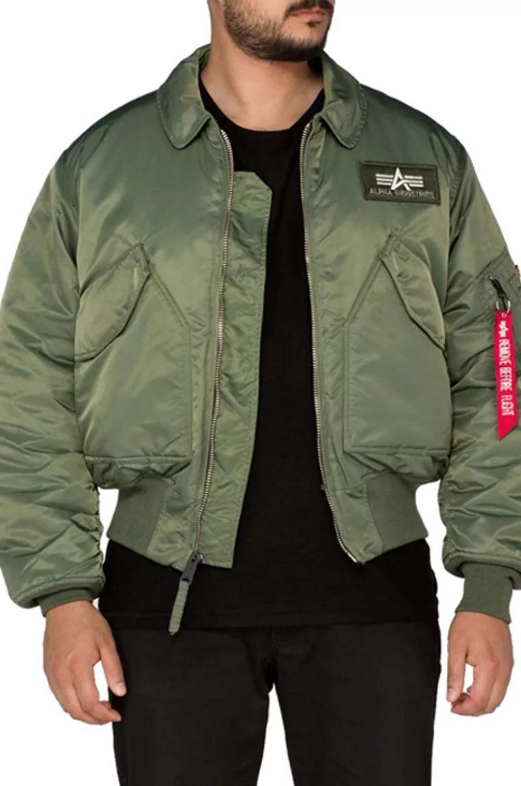 Alpha Industries kurtka bomber CWU 45 kolor zielony przejściowa 100102.01