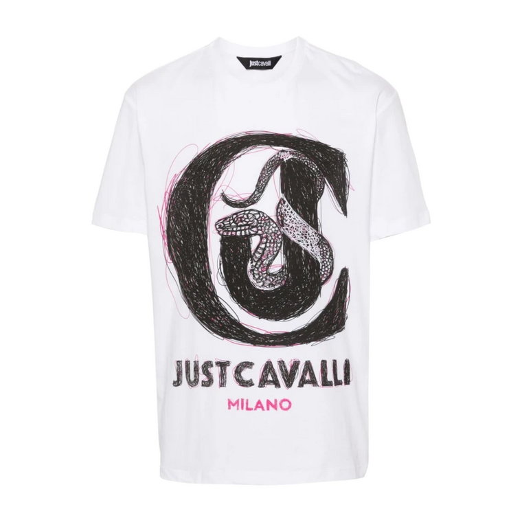 Białe T-shirty i Pola dla Mężczyzn Just Cavalli