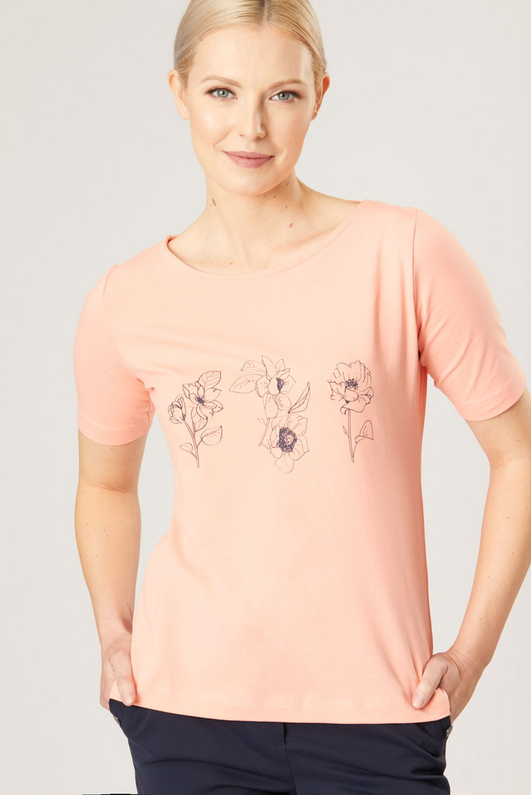 T-shirt ze wzorem kwiatów