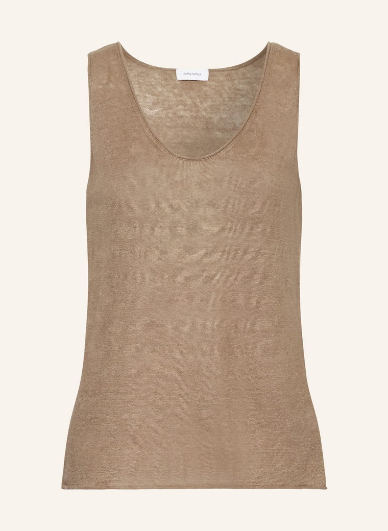 Darling Harbour Top Z Dzianiny Z Lnu beige