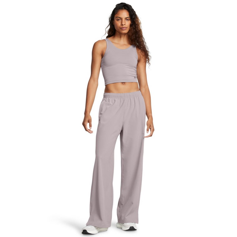 Damskie spodnie treningowe Under Armour Armoursport Wide Leg Pant - beżowe