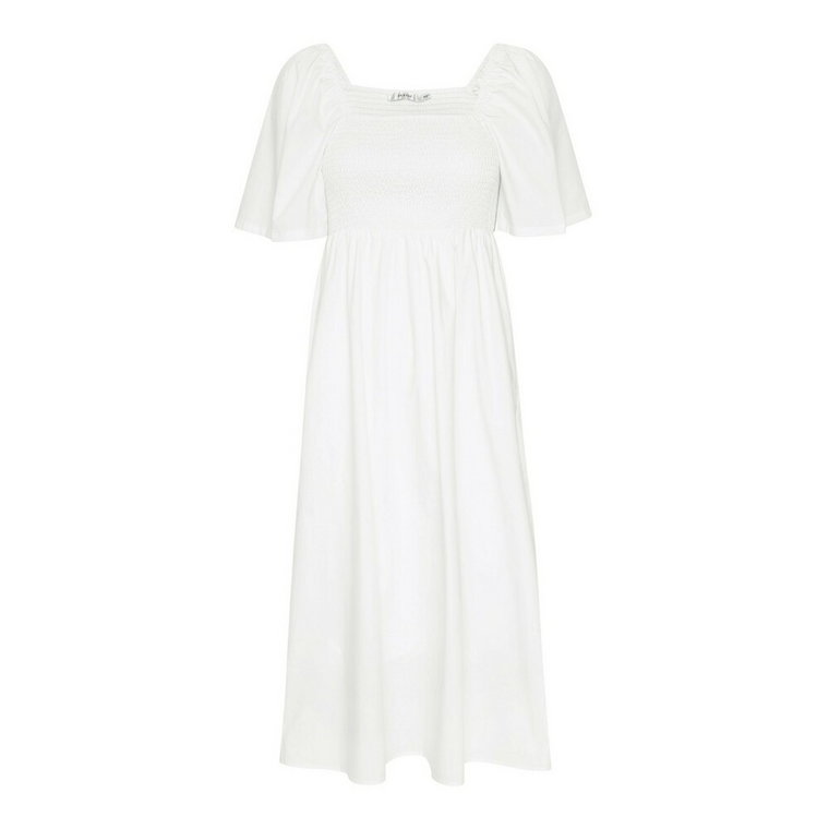 Biała Sukienka z Organicznej Bawełny Empire Gestuz