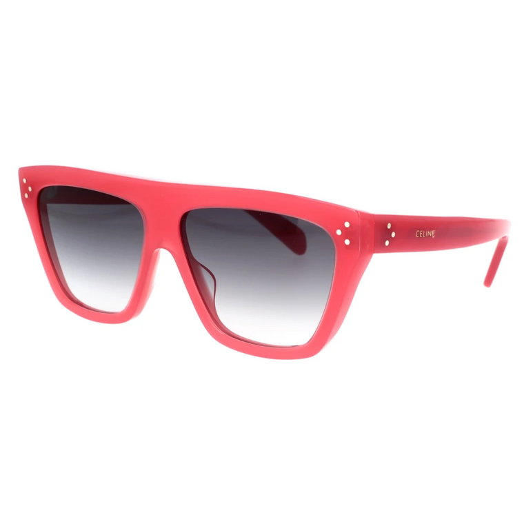 Kwadratowe okulary przeciwsłoneczne w malinowej czerwieni z gradientowymi szarymi soczewkami Celine