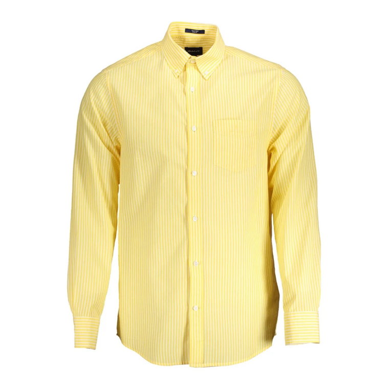 Żółta Bawełniana Koszula z Kołnierzykiem na Guziki Gant