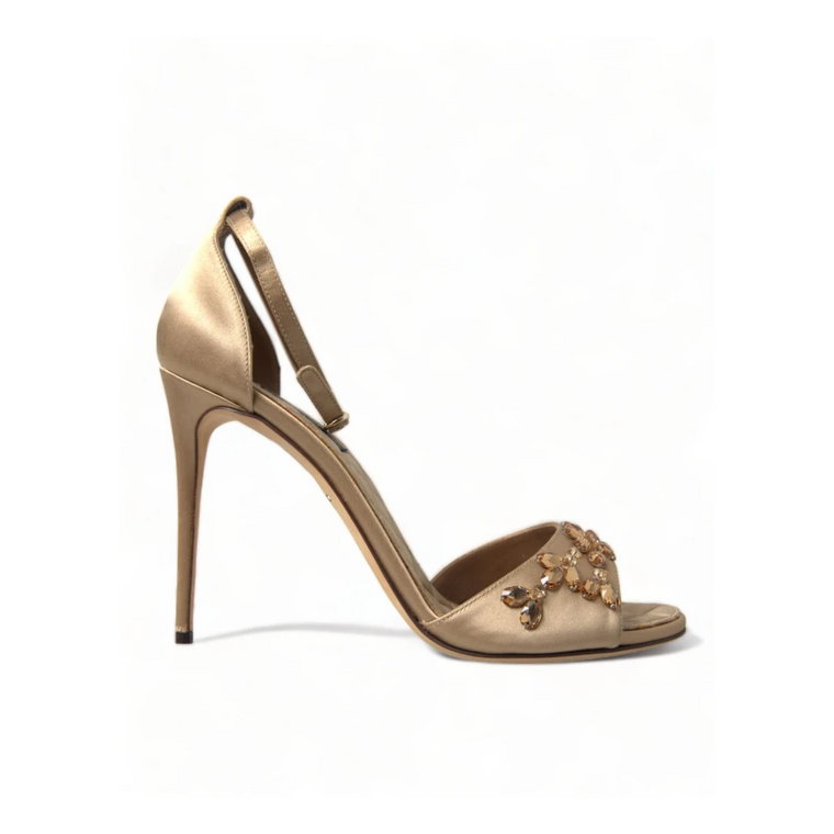 Kryształowe złote sandały Dolce & Gabbana