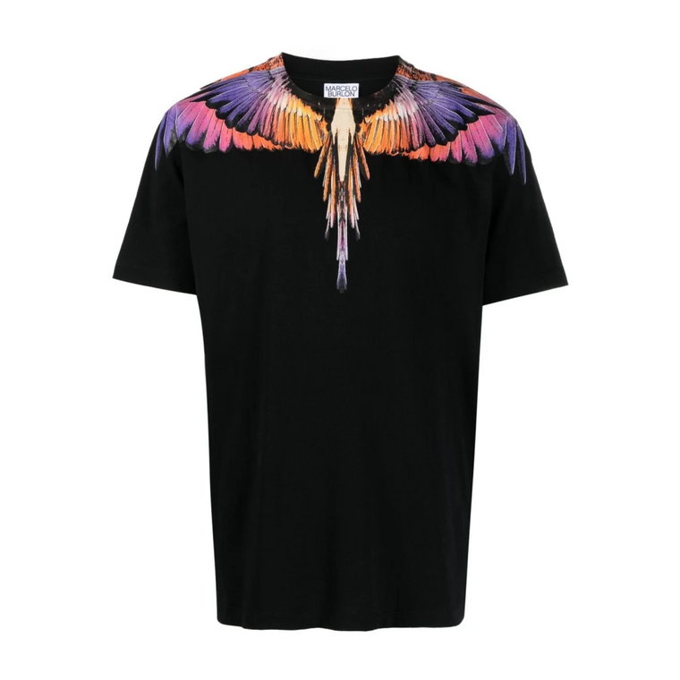 Czarna Różowa Icon Wings T-Shirt Marcelo Burlon