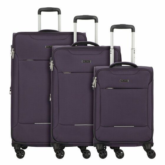 Worldpack Zestaw walizek Victoria na 4 kółkach, 3-częściowy, z elastycznym zagięciem lila