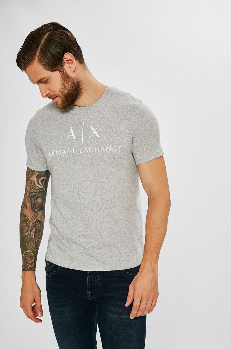 Armani Exchange t-shirt męski kolor szary 8NZTCJ Z8H4Z NOS