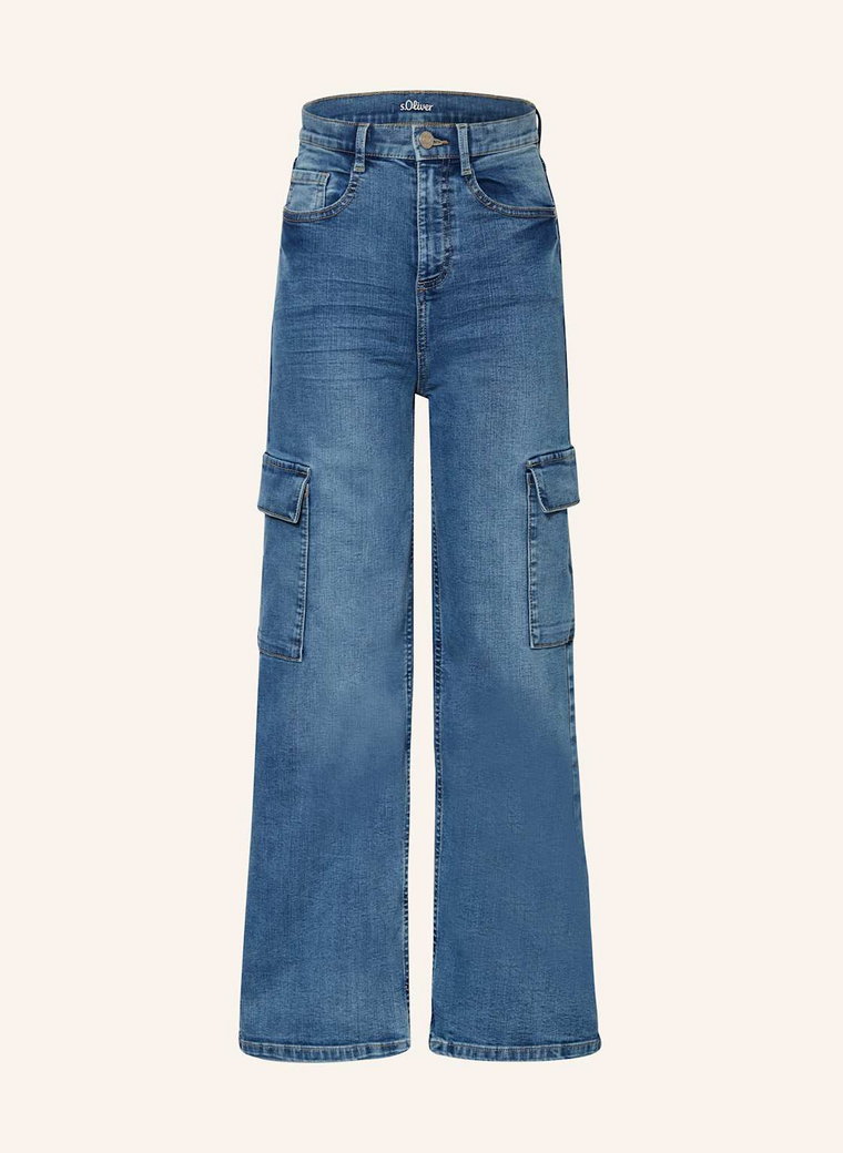 S.Oliver Red Jeansy Bojówki Wide Leg Fit blau