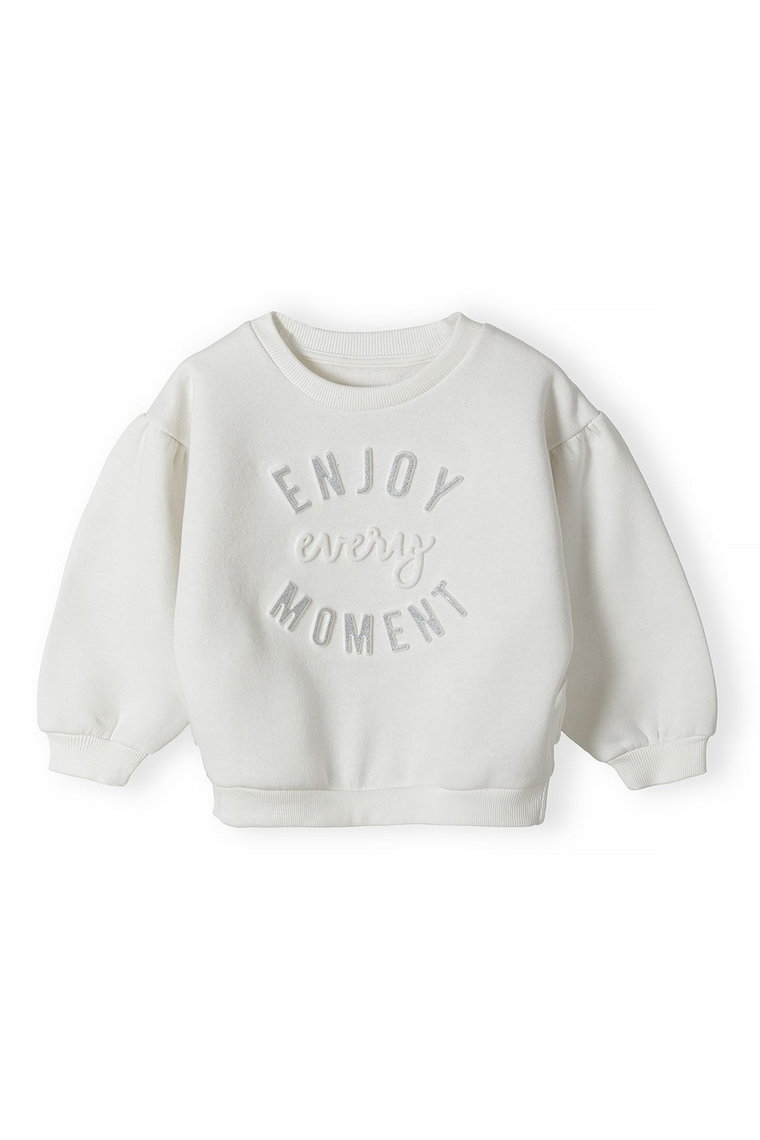 Bluza dla dziewczynki z brokatowym napisem - Enjoy every moment