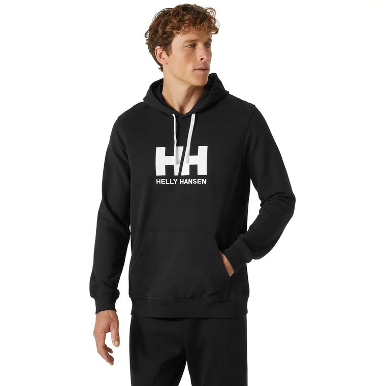 Helly Hansen Logo Hoodie 33977-990, Męskie, Czarne, bluzy, bawełna, rozmiar: L