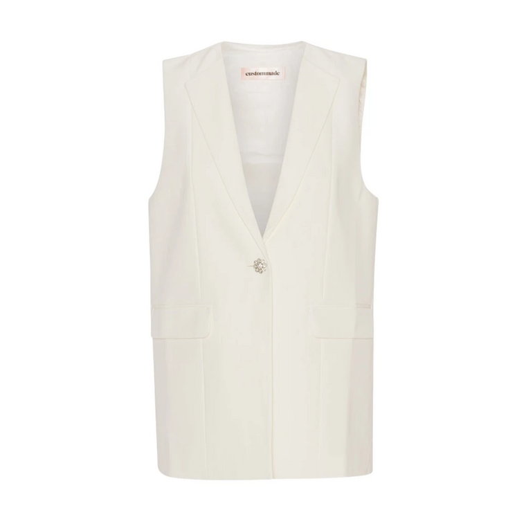Whisper White Blazer-Style Vest Custommade