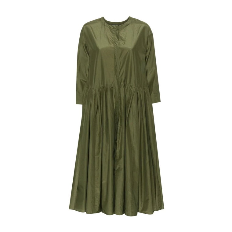 Zielona Sukienka A-Linii z Paskiem Max Mara