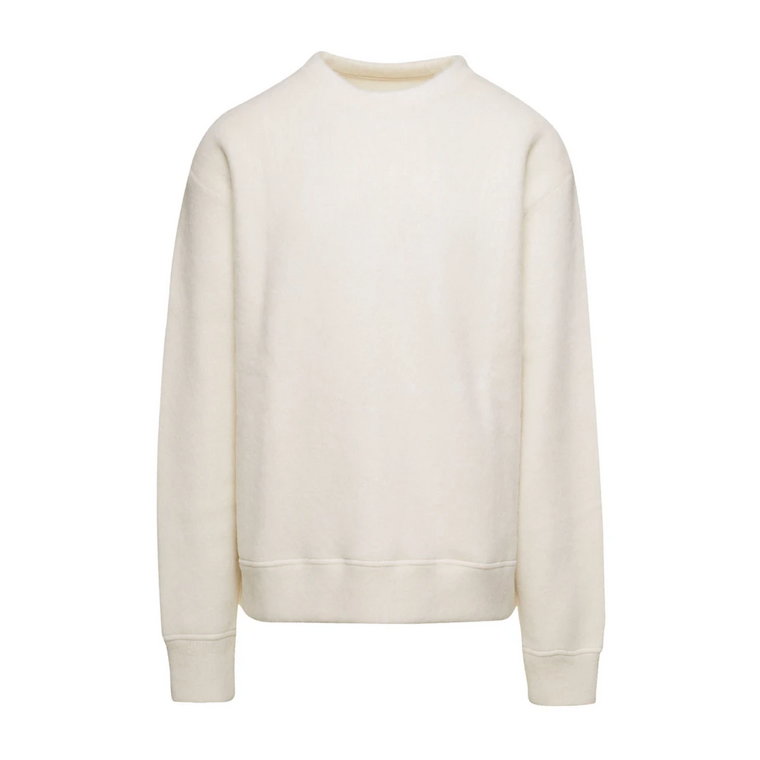 Biały Sweter z Alpaki dla Mężczyzn Jil Sander