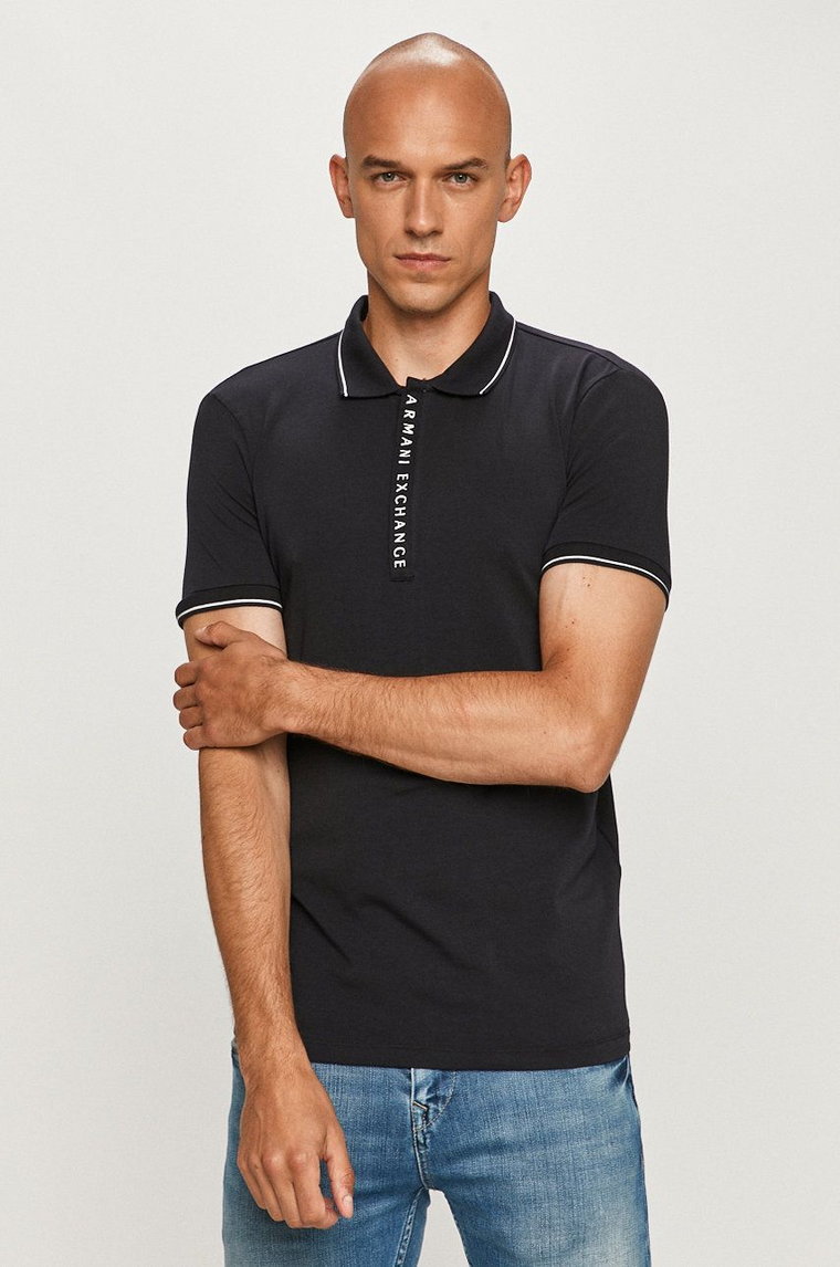 Armani Exchange polo kolor granatowy z nadrukiem 8NZF71 ZJH2Z