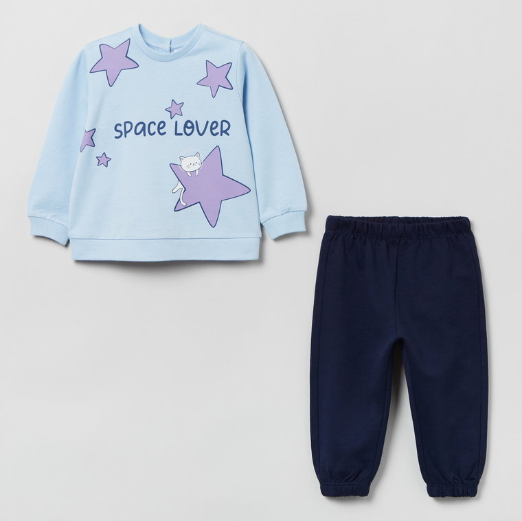 Komplet (bluza + spodnie) dla dzieci OVS Jogging Set Insignia Blu 1817504 98 cm Blue/Light Pink (8056781509814). Komplety dziewczęce