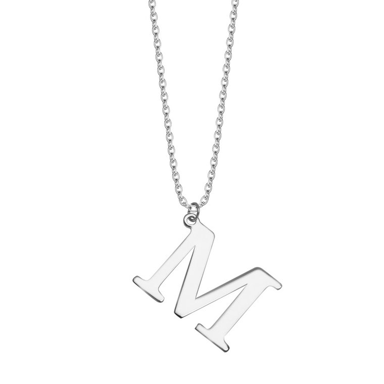 Naszyjnik srebrny - litera M
