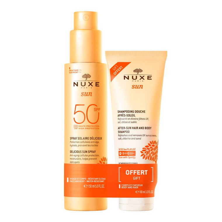 Nuxe Sun - Zestaw (Mleczko do opalania spray SPF50 150ml + Żel pod prysznic 100ml)