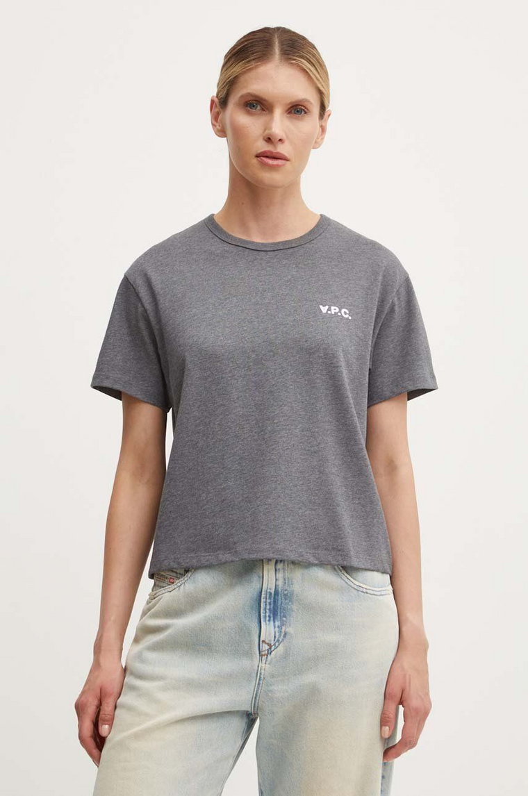 A.P.C. t-shirt bawełniany t-shirt boxy petit vpc damski kolor szary COHBQ.F26390