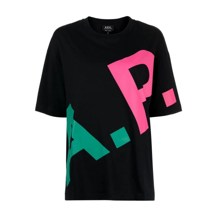 Czarne T-shirty i Pola z Tricolour Logo A.p.c.
