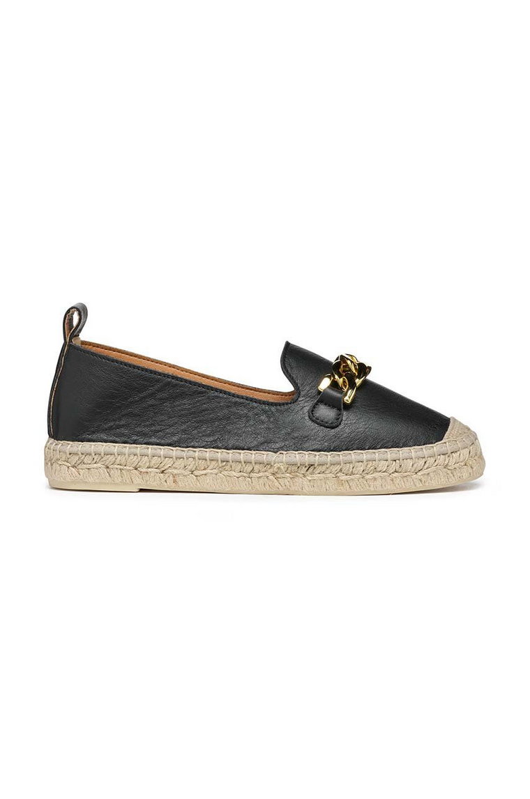 Geox espadryle skórzane D LAMPEDUSA A kolor czarny D36V0A00085C9999