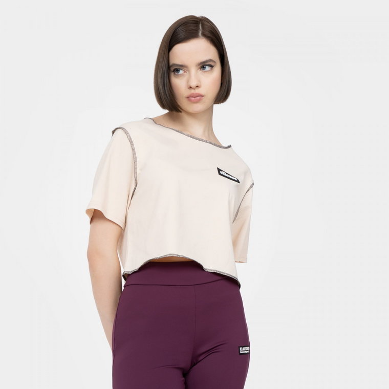 Damski t-shirt crop top ELLESSE CAMBIA - beżowy