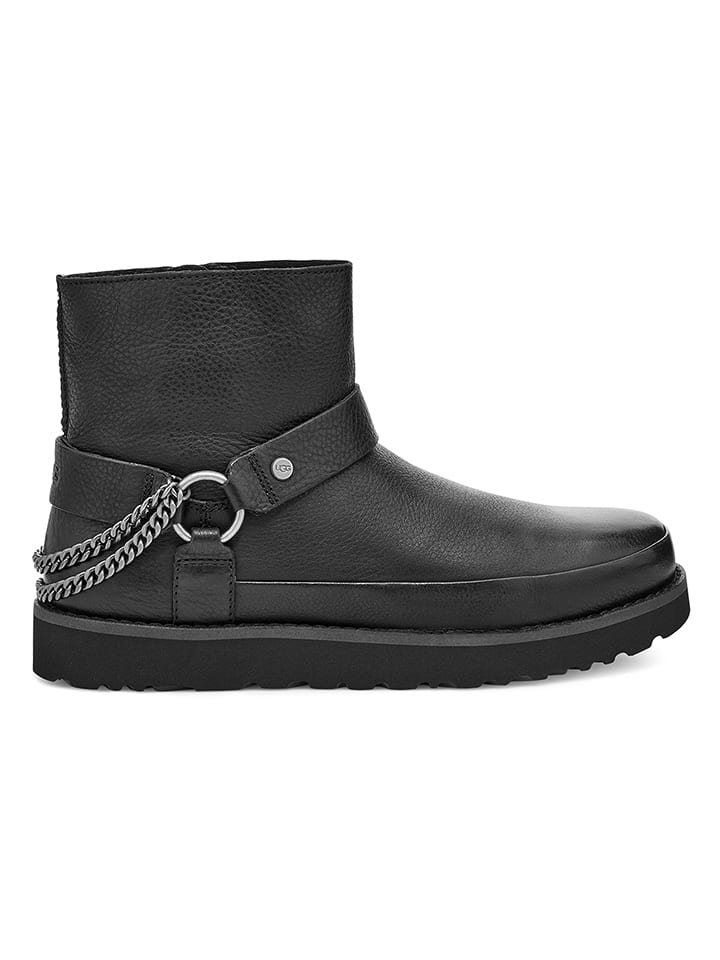 UGG Skórzane botki "Classic Mini Deconstructed" w kolorze czarnym