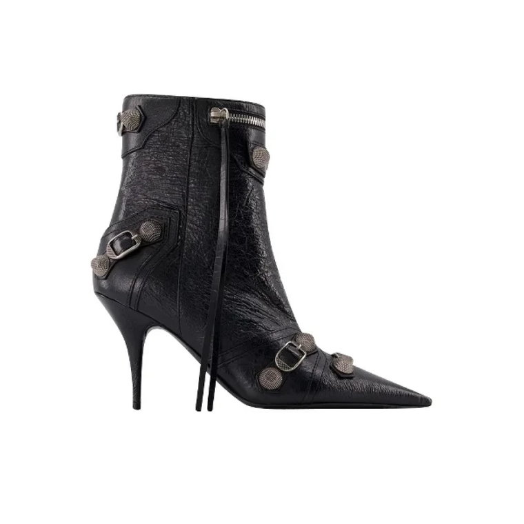 Skórzane buty z noskiem, obcas 7 cm, czarne, rozmiar francuski Balenciaga