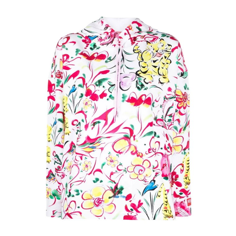 Bluza z Kwiatowym Wzorem i Logo-Patchem Kenzo