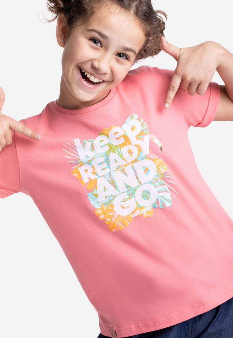 Dziewczęca koszulka z kolorowym nadrukiem T-READY JUNIOR