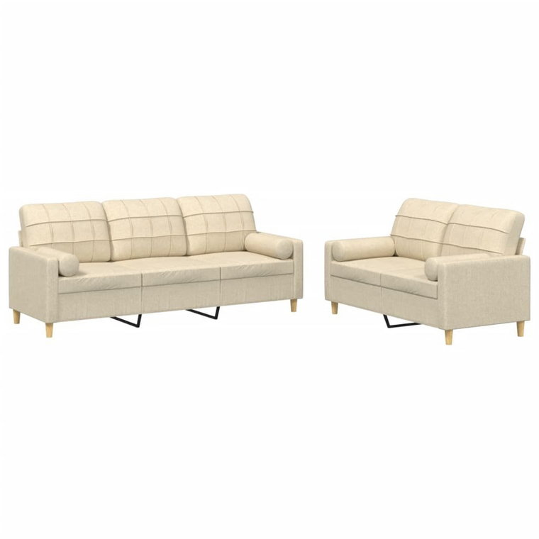 Sofa wypoczynkowa 2 i 3-osobowa, kremowa, 138x77x8