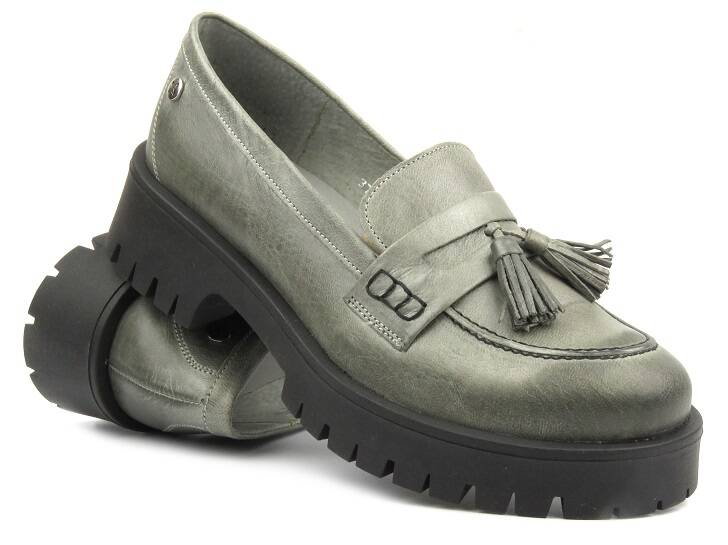 Półbuty, loafersy damskie Maciejka 5497S-35, szare